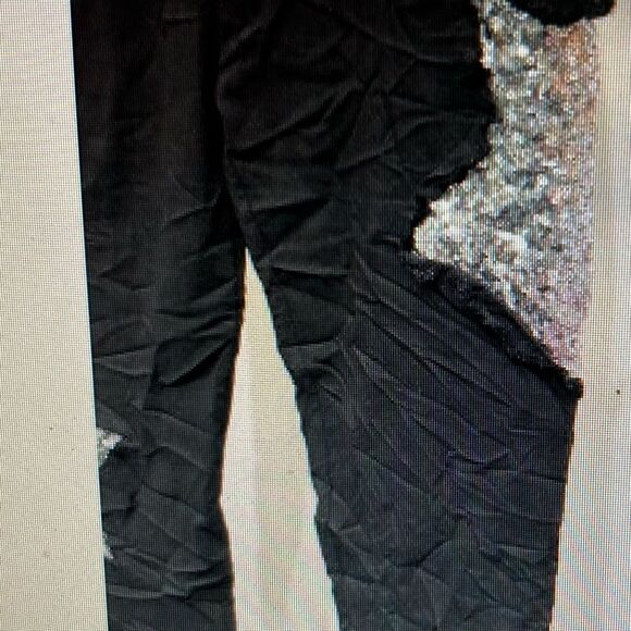 Venti6 Black Sewuin Star Patch Crinkle Joggers NWT Size S Made in Italy - Picture 2 of 2